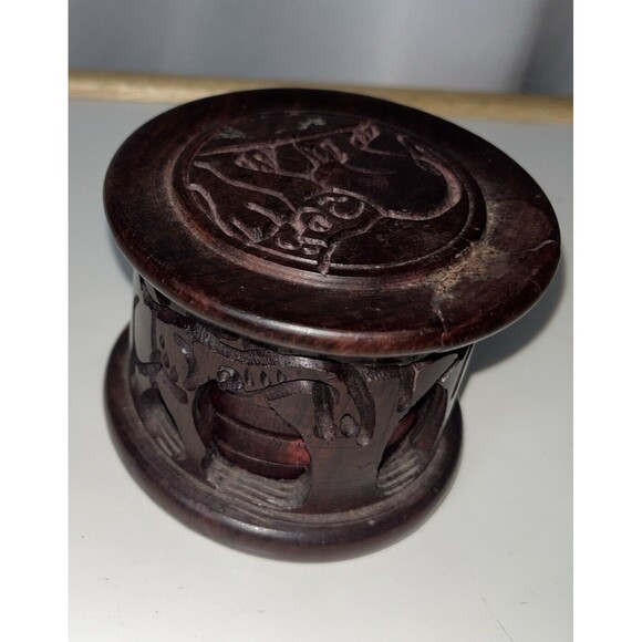 5 Wooden African Coasters Elephants Hand Carved Cup Holder Broken Unbranded - Picture 4 of 7